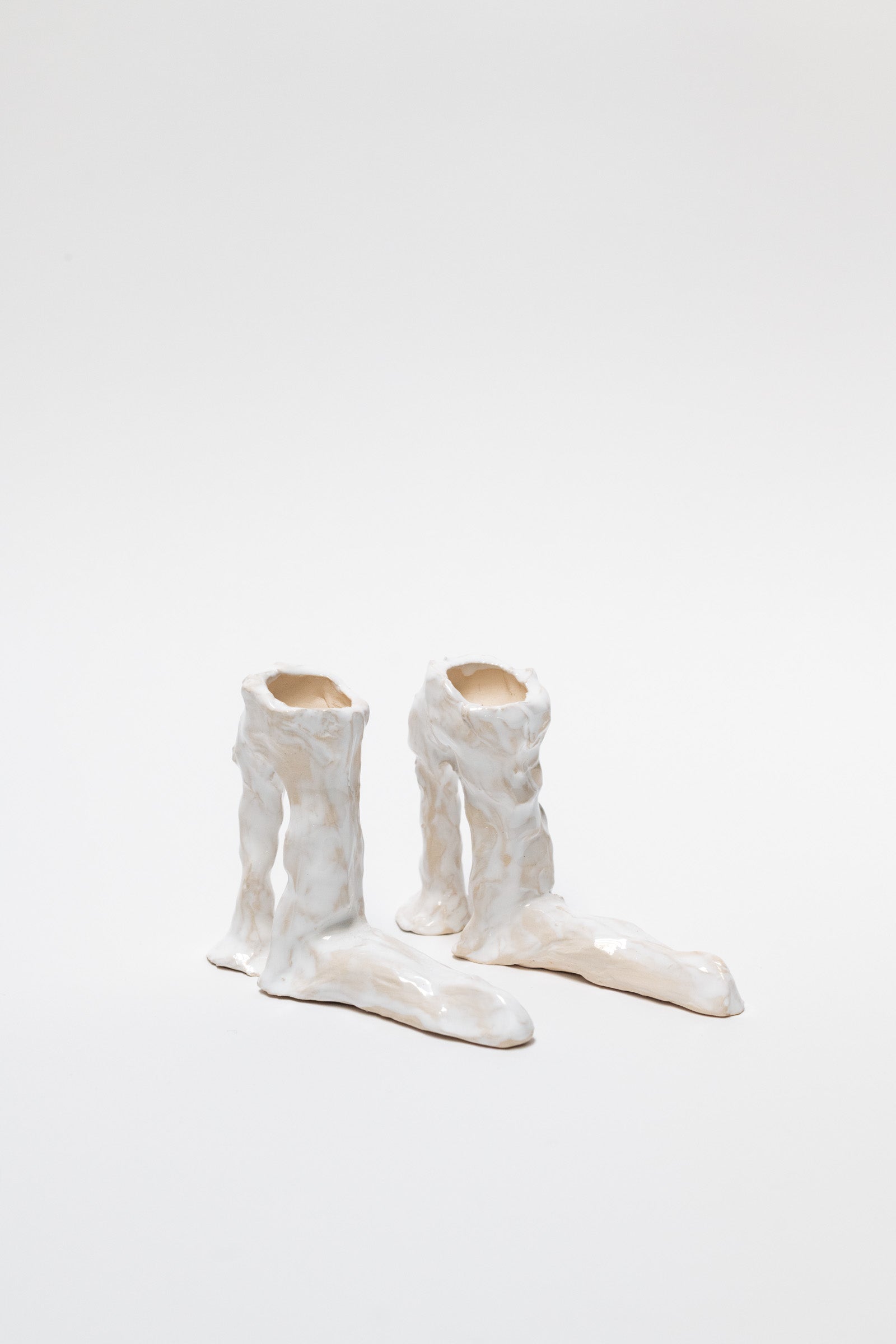 Hot Legs Candlesticks, White