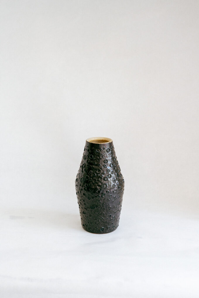 Dark brown ceramic vase - vintage objects curated by Wilder Antwerp