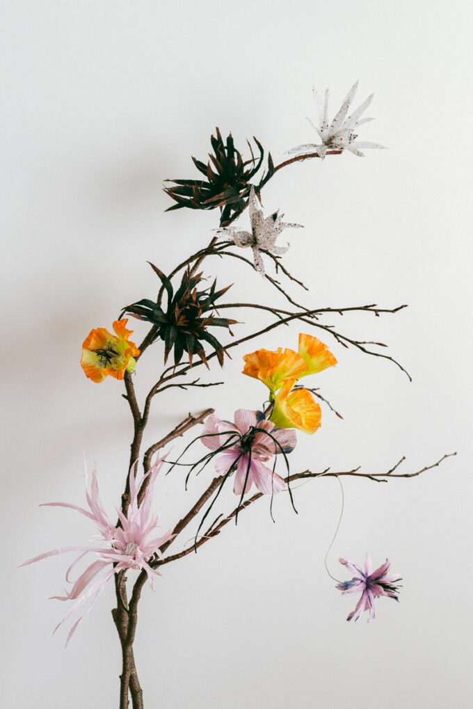 Workshop 'paper flower branch' at Wilder Antwerp