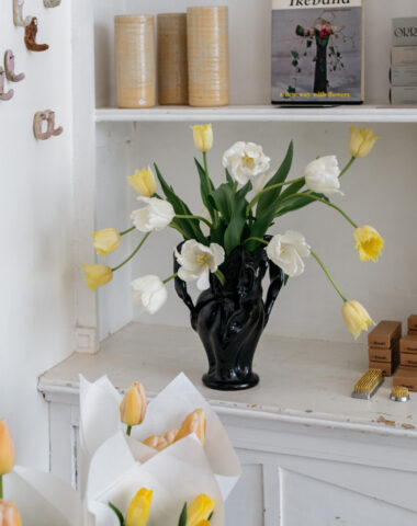 Wilder store view with tulips